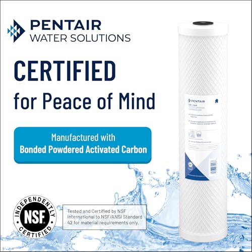 Pentek Pentair Pentek CBC-BB Big Blue Carbon Water Filter, Whole House Heavy Duty Carbon Block Replacement Cartridge with Bonded Powdered Activated Carbon (PAC) Filter, 10" x 4.5", 0.5 Micron, White - Image 3