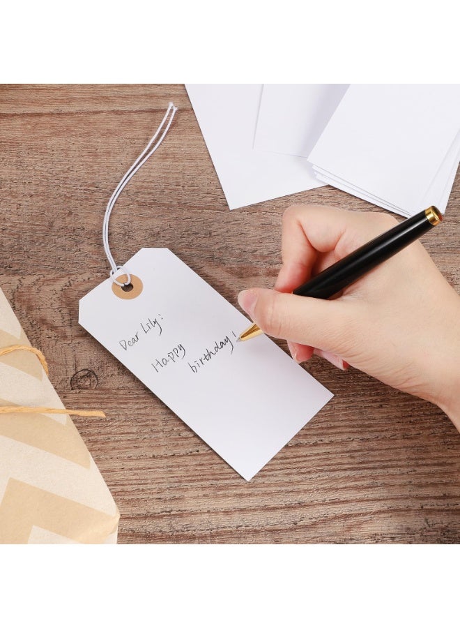 Peachjoy 100pcs Large Price Tags With Elastic String - White Hang Paper With Reinforced Hole - Writable Inventory, Gift, Jewelry, Clothing Display - Versatile Applications - Image 5