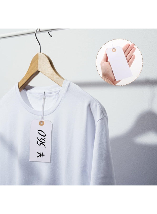 Peachjoy 100pcs Large Price Tags With Elastic String - White Hang Paper With Reinforced Hole - Writable Inventory, Gift, Jewelry, Clothing Display - Versatile Applications - Image 4
