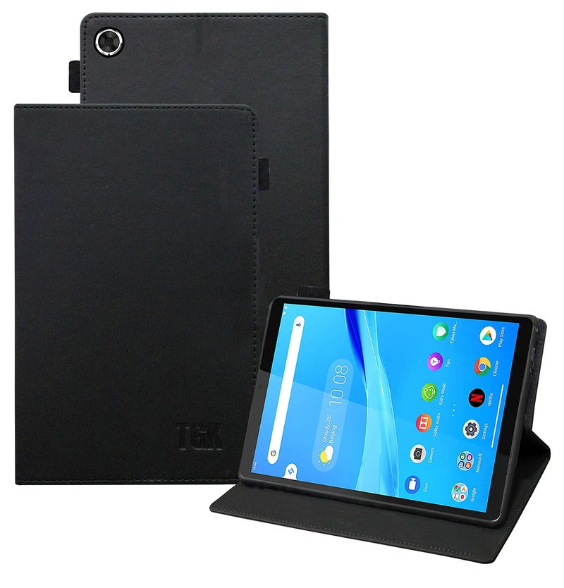 TGK Executive Leather Flip Cover with Silicone Back Case for Lenovo Tab M8 HD Cover 2nd Gen/Tab M8 HD 3rd Gen 8 inch [Model TB-8505X / TB-8505F / TB-8506X] Black - Image 1