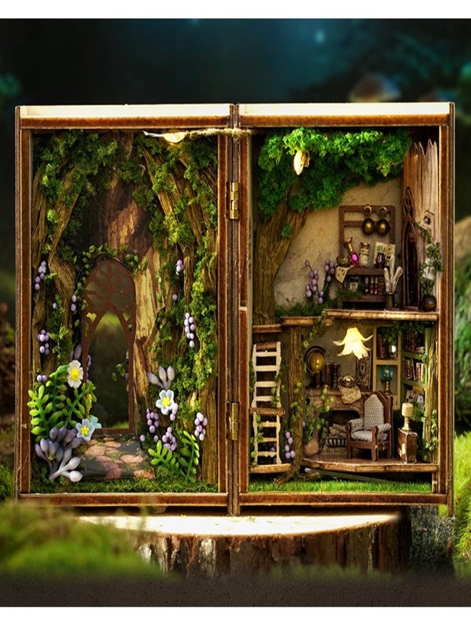 ماجكوو مجموعة بيت الدمية المصغر من MAGQOO مع أثاث بمقياس 1:100، غرفة إبداعية، ملحقات بيت الدمية الخشبي المصغر، مجموعة بيت الدمية المصغر (عالم الغابة) - Image 4