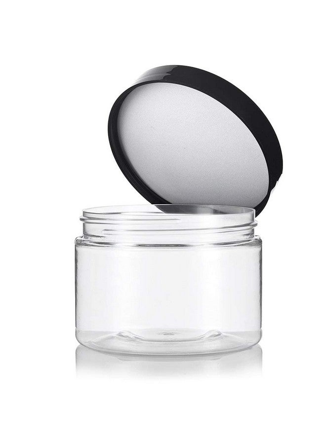 WENGTY Empty Glass Cosmetic Jar/Container Acrylic Jar Container for Eye shadow, Makeup, Face Cream, Lotion, Lip Balm, Body Butter, Scrub and Other Beauty Products (Black) (8) - Image 1