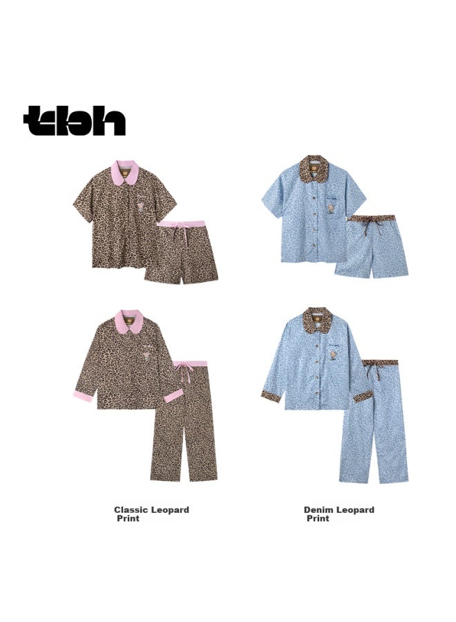 Tbh Sanrio o Kitty Tencel Cotton Loungewear Set, Wearable Outside As Pajamas, Short Style, Classic Leopard Print, Xs - Image 5