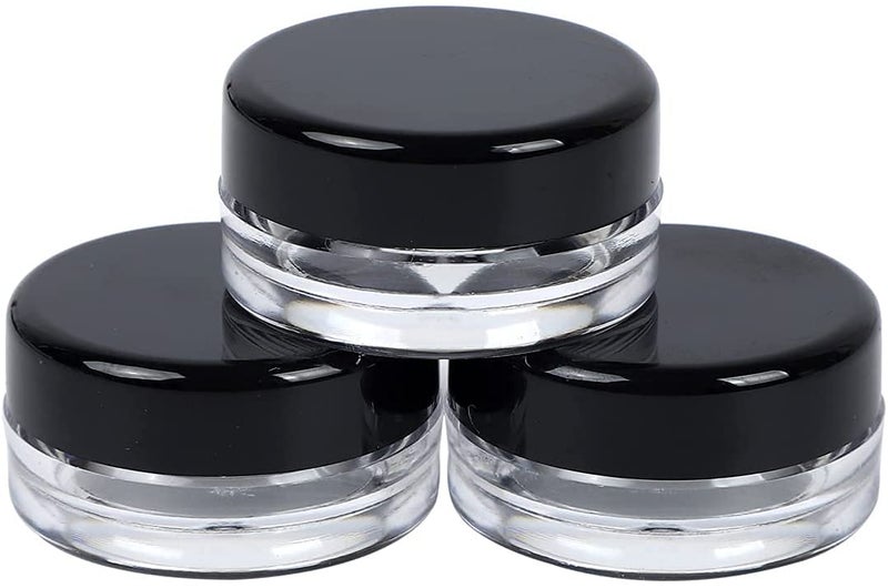 M.C. PIPWALA MC PIPWALA 100 ml BLACK CAP 3 PCS Round Clear Glass Jars empty cosmetic container Cosmetic Sample Empty Container Plastic  - Image 4