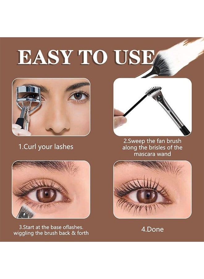 Generic 3Pcs Folding Angle Scalloped Lash Brush,Eyelash separator tool 2024 New lash separator Mascara Brush Eyelash Comb Separator for Upper Lower Eye Lash,Lash Fan,Lash Brush,Eyelash Wand  - Image 3