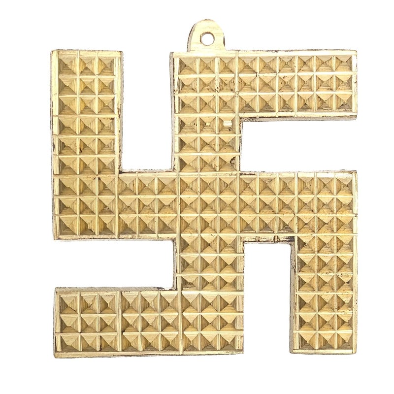Plus Value Panchdhatu Pyramid Swastik Main Door Entrance Enhance Vastu Cure Defects Remedies for Home Office Positive Energy Good Luck Prosperity Size 3inch 1pc - Image 1