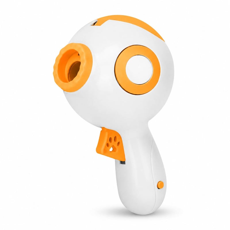 2 in 1 Interactive Pet Toy – Cat Laser Pointer & Dog Treat Launcher – Portable Training and Stimulation Tool with Ergonomic Handle for Indoor and Outdoor Use (Orange) - Image 1