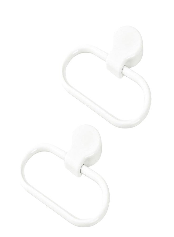 SelHeng 2Pcs Towel Ring Towel Rack Hand Holder for Bathroom Self Adhesive Non Punching Adhesive Towel Ring Kitchen Cloth Hanger Bath Towel Bars, White - Image 1