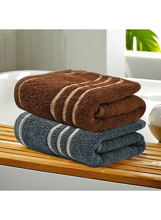 Kuber Industries Kuber Industries Pack of 2 Soft Cotton Face Towels For Men & Women | Easily Washable | Pocket Towels & Workout Gym Napkins For Men - Dark Grey & Brown  - Image 1
