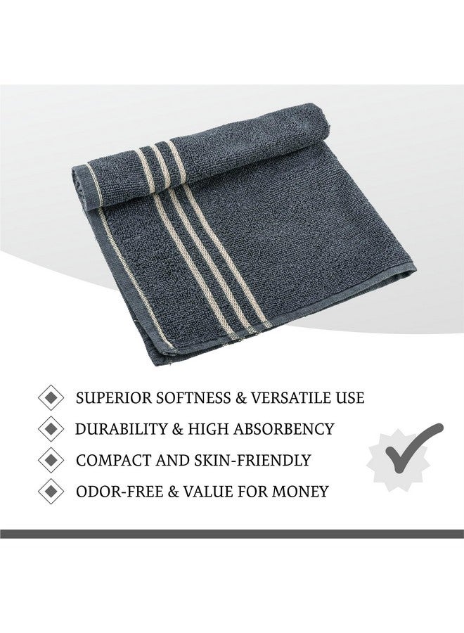 Kuber Industries Kuber Industries Pack of 2 Soft Cotton Face Towels For Men & Women | Easily Washable | Pocket Towels & Workout Gym Napkins For Men - Dark Grey & Brown  - Image 4