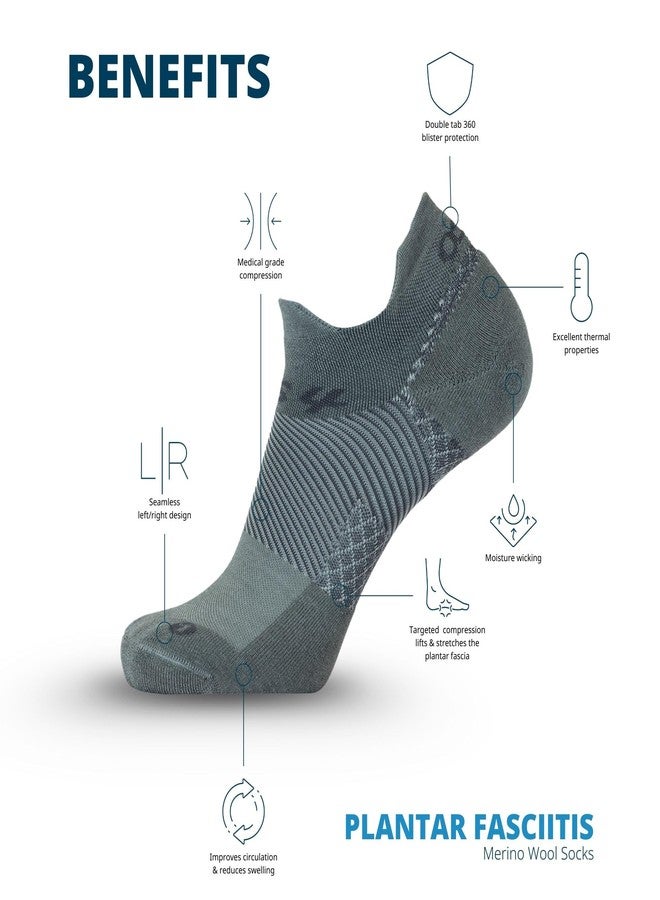 OS1st FS4 Plantar Fasciitis Socks Merino Wool Crew treats and prevents plantar fasciitis, heel and arch pain reduces swelling (US, Alpha, Large, Regular, Regular, Black No-Show) - Image 5