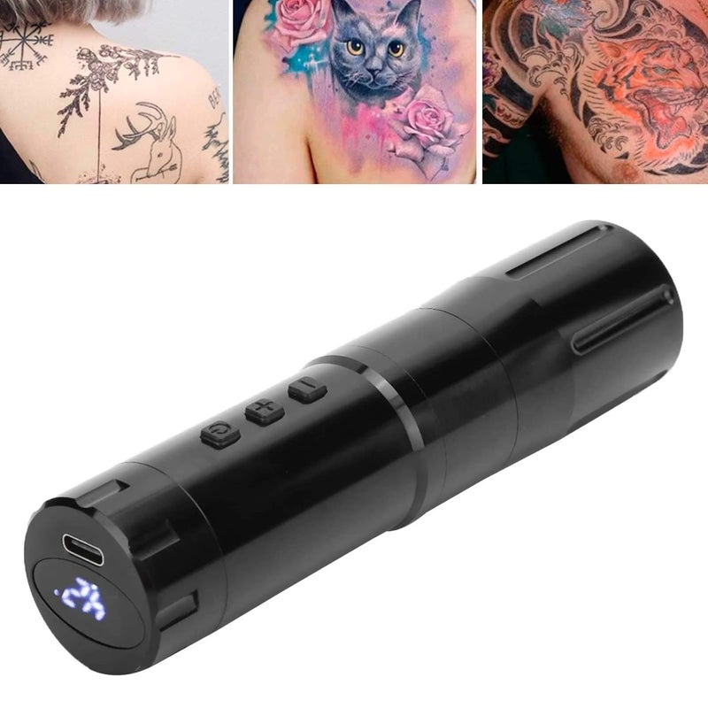 klarako Tattoo Machine, Rotary Tattoo Gun Machine With Tattoo Machine Tattoo Tattoo Machines Batter Lcd Display 10000Rpm Strong For Tattoo Machines Motor Tattoo Pen Black(Black) - Image 5