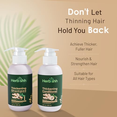 Herbishh Ginger Extract Thickening Shampoo and Hair Conditioner for Hair Thickening | Suitable for All Type Hair | Sulphates & Parabens Free - Image 2