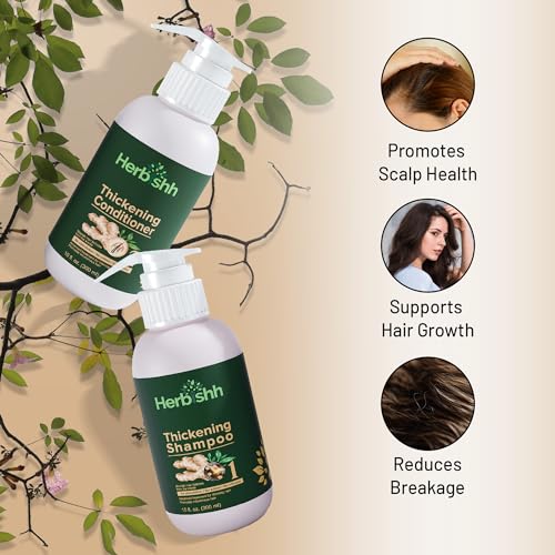 Herbishh Ginger Extract Thickening Shampoo and Hair Conditioner for Hair Thickening | Suitable for All Type Hair | Sulphates & Parabens Free - Image 3