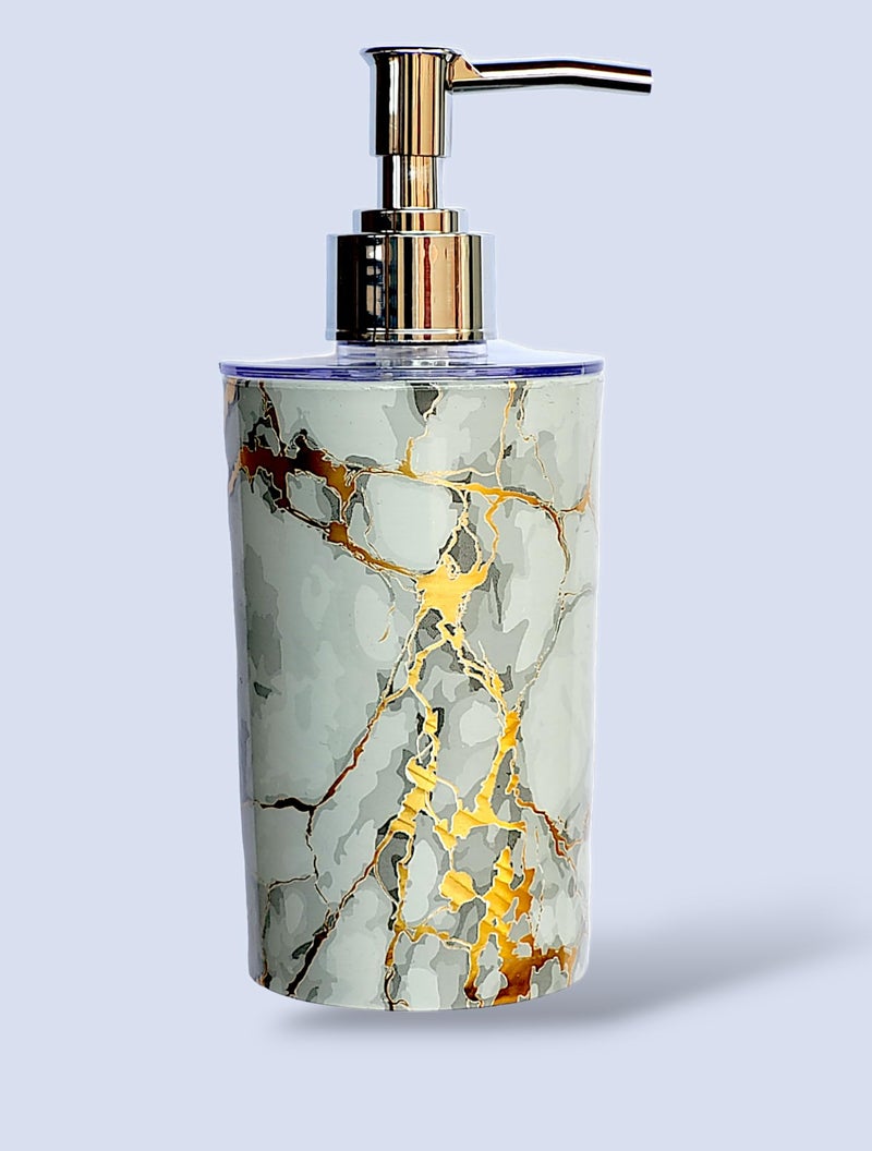 LAGET® Premium 2pc White Golden Marble Finish Liquid Handwash Soap Dispenser 350ML Plastic Bathroom Accessories for Kitchen, Washroom (Pack of 2) - Image 5