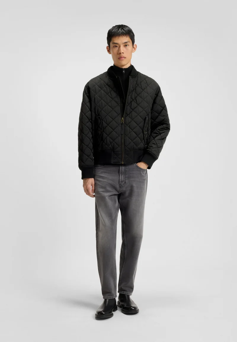 HUGO Water-repellent jacket in quilted satin