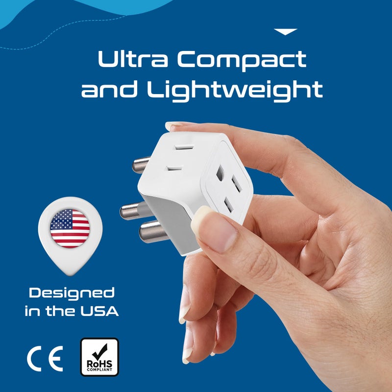 Ceptics African Travel Adapter Set 2 in 1 USA to Africa, S. Africa, Nigeria, Ghana, Uganda (Type M, E/F, Type G) - 3 Pack (Does Not Convert Voltage) - Image 4