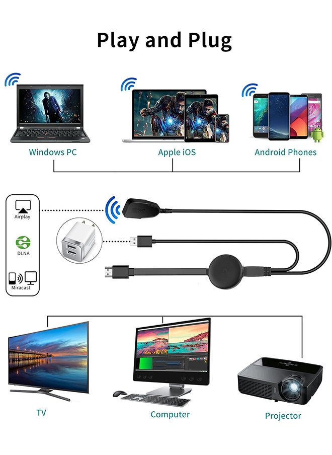 Chromecast HD Android third-generation streaming device, 5G Wi-Fi, 4K clear picture quality, compatible with TV, YouTube, and other streaming media
