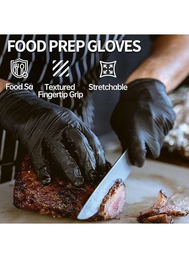 Disposable Nitrile Gloves Pack of 10, Powder Free and Latex Free, Strong Protective Gloves for Food Handling Cleaning Medical Use Barber and Daily Tasks - Image 2