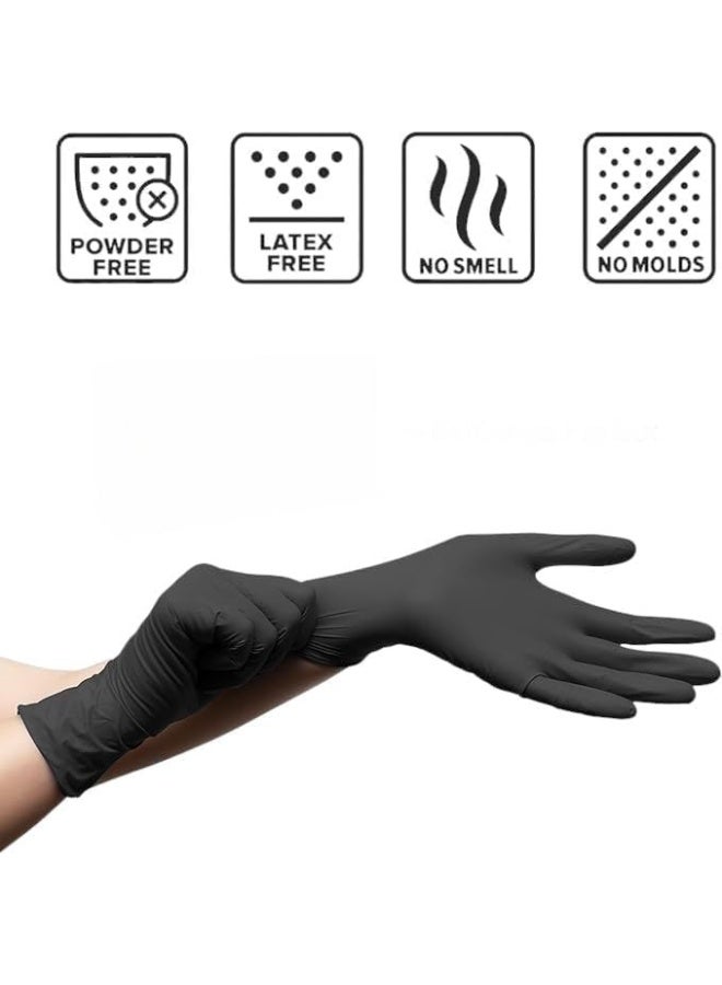 Disposable Nitrile Gloves Pack of 10, Powder Free and Latex Free, Strong Protective Gloves for Food Handling Cleaning Medical Use Barber and Daily Tasks - Image 5
