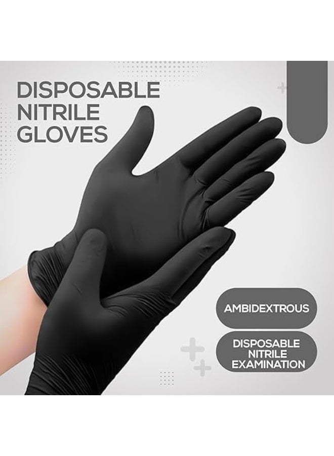 Disposable Nitrile Gloves Pack of 10, Powder Free and Latex Free, Strong Protective Gloves for Food Handling Cleaning Medical Use Barber and Daily Tasks - Image 4