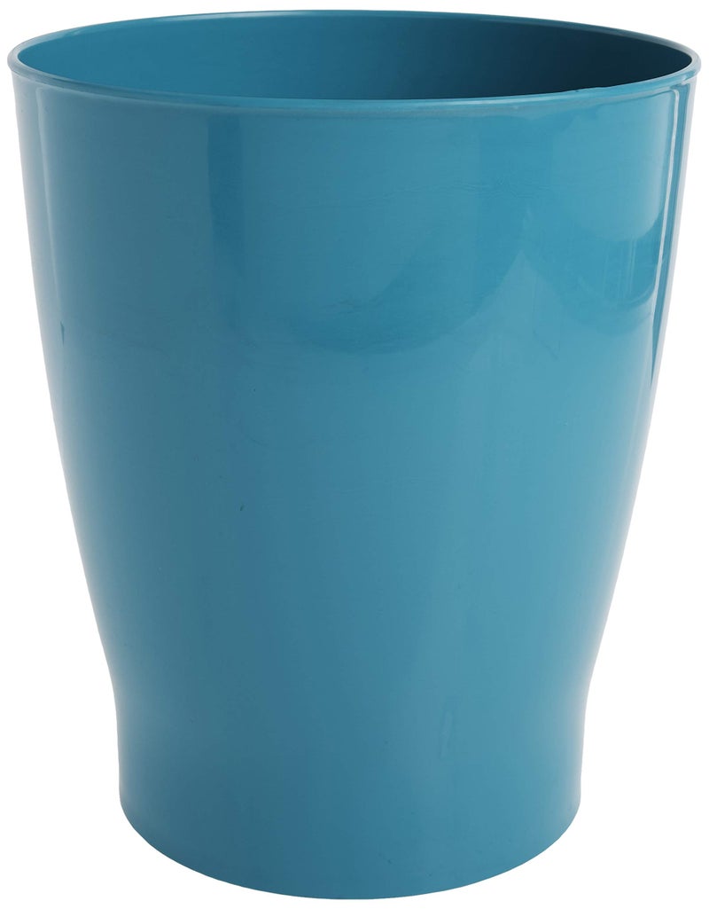 InterDesign iDesign Round Plastic Waste Basket The Franklin Collection  77 x 77 x 91 Teal Blue