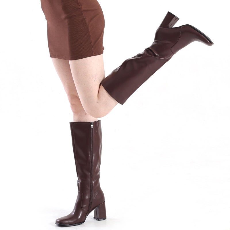 Vipost 3.35-inch Square Toe Knee High Boots for Women, Chunky Block Heel Tall Boots for Women with Side Zipper, Fashion Comfortable Long Fall Winter Boot 2025 - Image 5