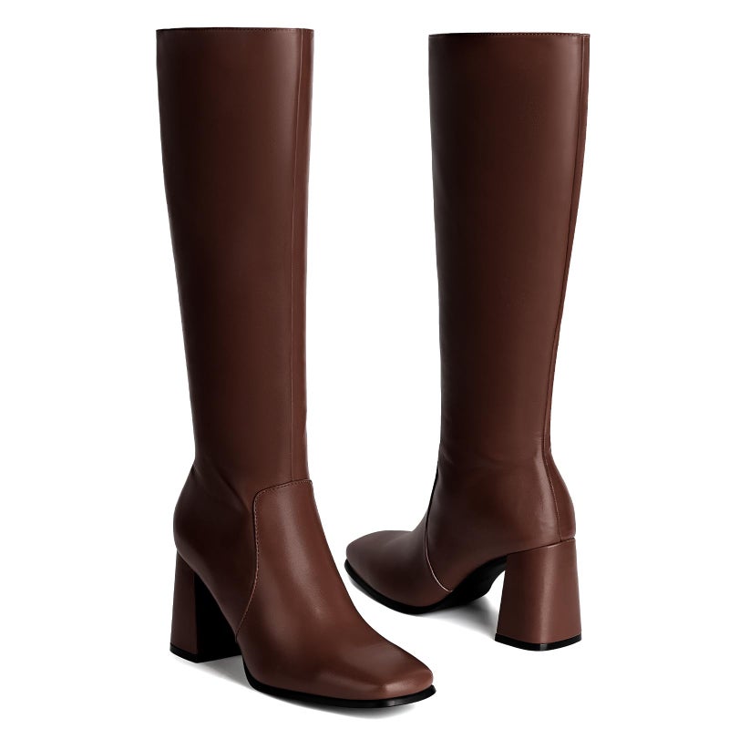 Vipost 3.35-inch Square Toe Knee High Boots for Women, Chunky Block Heel Tall Boots for Women with Side Zipper, Fashion Comfortable Long Fall Winter Boot 2025 - Image 4