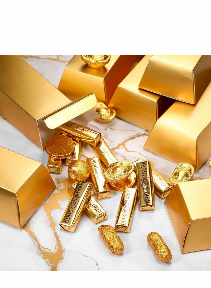 24 Pcs Gold Bars, Fake Gold Bar Gift Box, Golden Party Favor Boxes, Theme Party Supplies for Candy, Treats, Toys Decoration (5.5 x 3.2 Inches) - Image 3