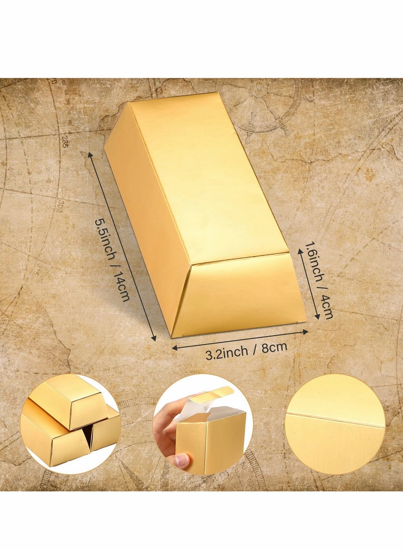 24 Pcs Gold Bars, Fake Gold Bar Gift Box, Golden Party Favor Boxes, Theme Party Supplies for Candy, Treats, Toys Decoration (5.5 x 3.2 Inches) - Image 2