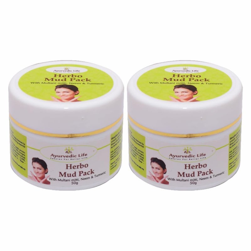 AL Ayurvedic Life Herbo Mud Pack 50g Pack of 2 - Image 1