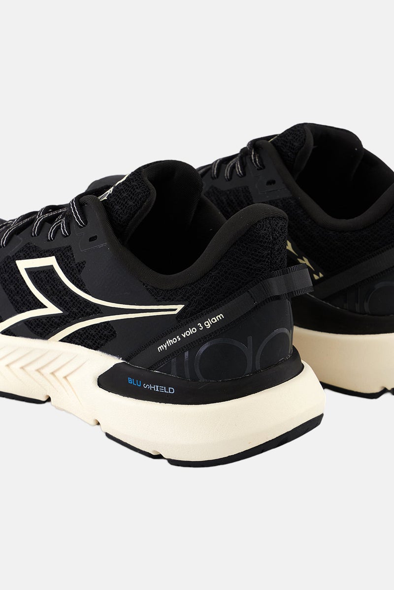DIADORA Kids Girl Mythos Blushield Volo 3 Glam Lace Up Shoes, Black - Image 2