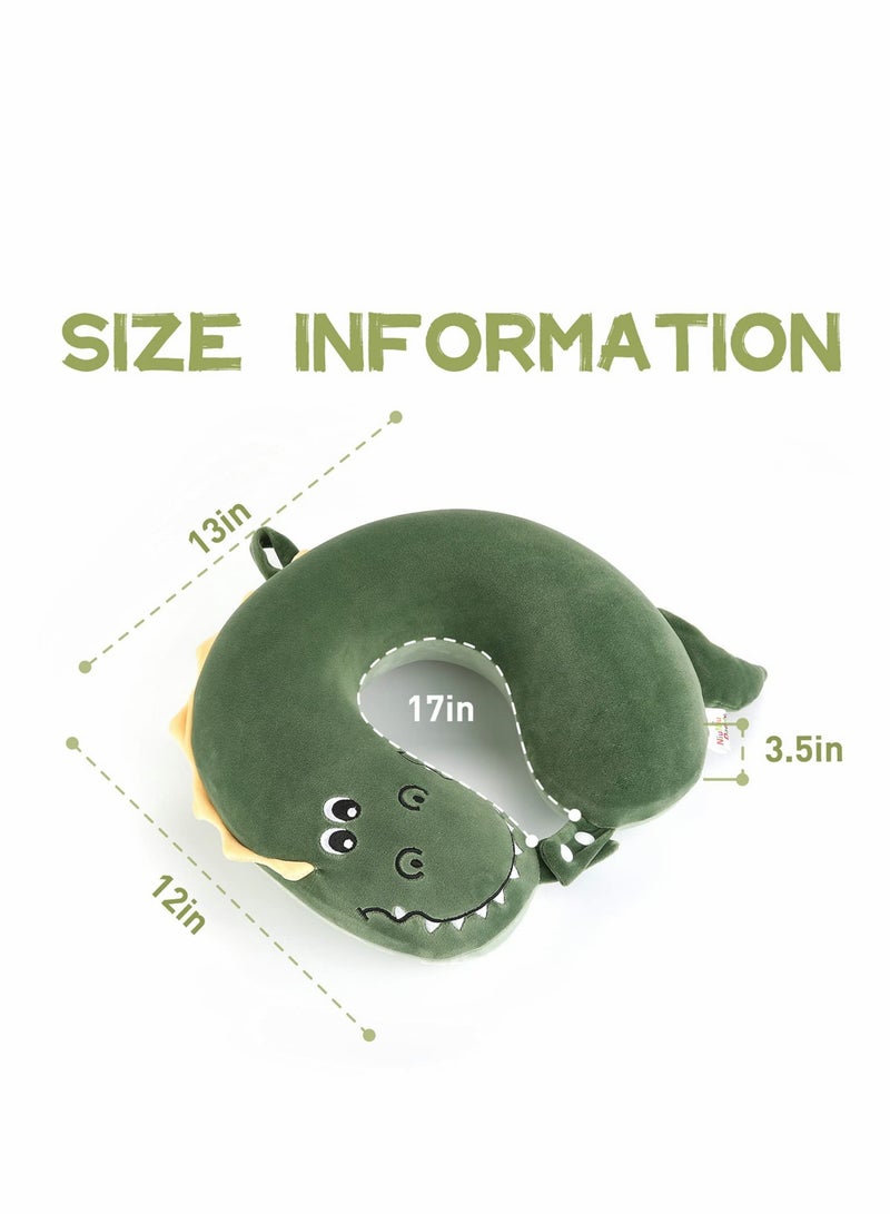Zikra Neck Pillow for Traveling Memory Foam Dinosaur Travel Pillow Accessory for Airplane Travel, Road Trip Neck, Chin Support Stops Head From Falling Forward Washable - Image 5