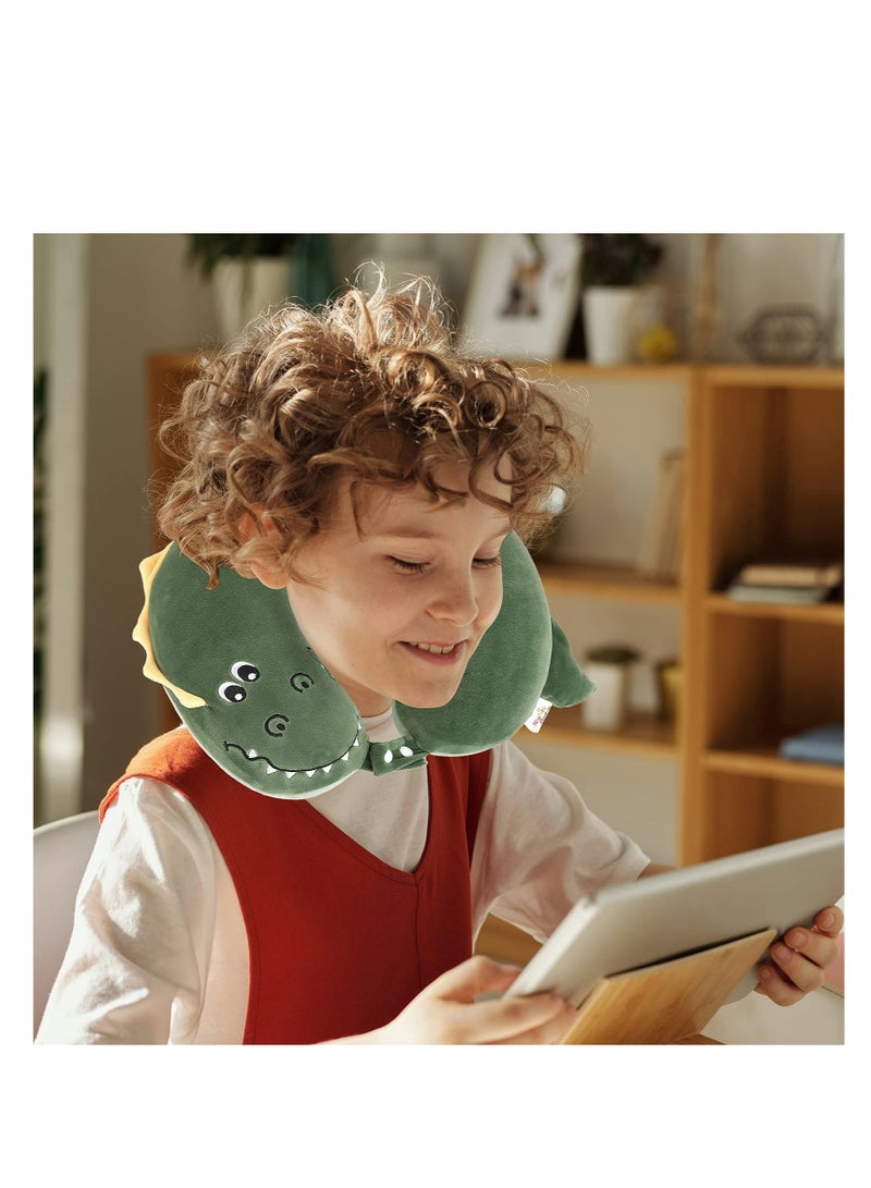 Zikra Neck Pillow for Traveling Memory Foam Dinosaur Travel Pillow Accessory for Airplane Travel, Road Trip Neck, Chin Support Stops Head From Falling Forward Washable - Image 4