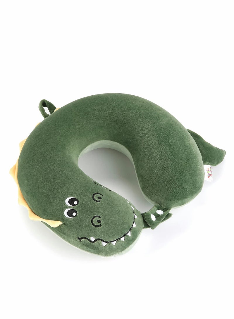 Zikra Neck Pillow for Traveling Memory Foam Dinosaur Travel Pillow Accessory for Airplane Travel, Road Trip Neck, Chin Support Stops Head From Falling Forward Washable - Image 1