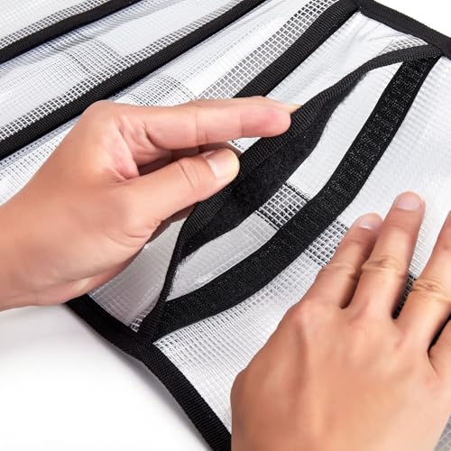 dekayaker Small Roll Up Storage Bag, 6 Pockets Roll Up Tool Kit, Suitable for Mechanics, Kitchen Storage, Art Sketching, Travelling, Potter's Tools, Office Objects, etc., Transparent and Visible, Space-Saving - Image 3