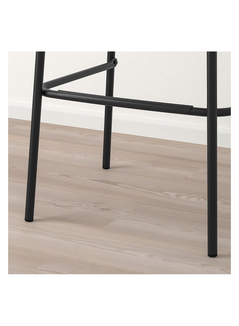 Generic Bar Stool With Backrest, For Home, Office And Easy To Carry, Stackable Black 74 cm  - Image 5