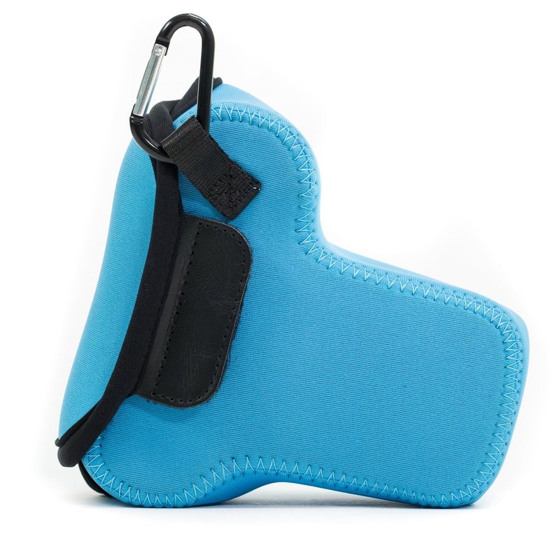 MegaGear MG741 Panasonic Lumix DMC-GX85, DMC-GX80 (14-140mm) Ultra Light Neoprene Camera Case - Blue, PU Leather - Image 4