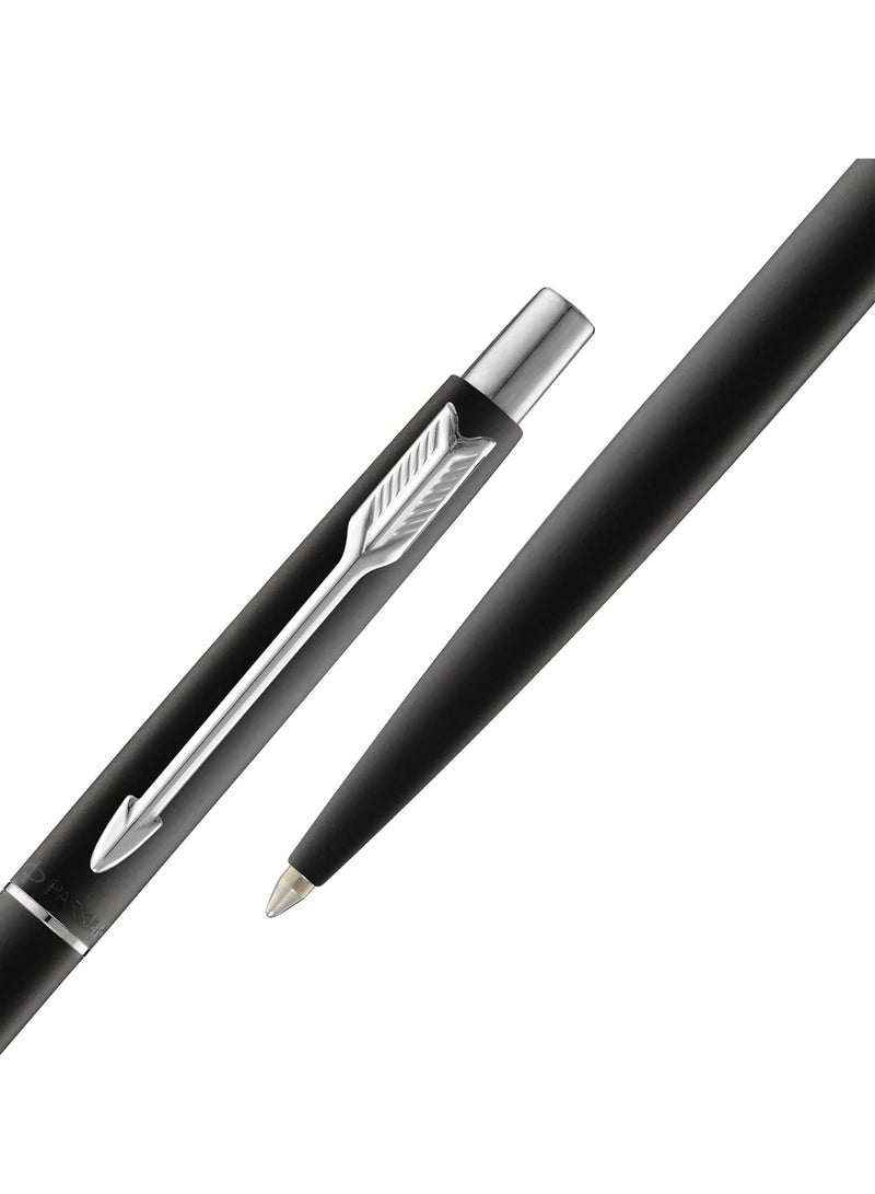 باركر قلم باركر كلاسيك باللون الأسود المطفي بالكروم| لون الحبر - أزرق | مثالي للاستخدام الاحترافي | قلم النخبة لأغراض الشركات - Image 4