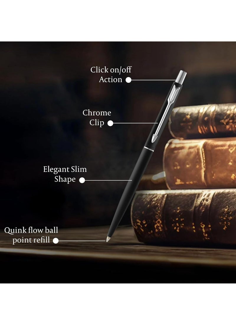 باركر قلم باركر كلاسيك باللون الأسود المطفي بالكروم| لون الحبر - أزرق | مثالي للاستخدام الاحترافي | قلم النخبة لأغراض الشركات - Image 5