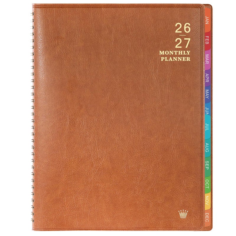 MaaIbok 2026-2027 Monthly Planner - 2026-2027 Calendar/Planner 18 Months with Faux Leather, 8.86" x 11.4", Jul. 2026 - Dec. 2027, 15 Notes Pages, Strong Twin - Wire Binding, Pocket, Monthly Tabs, Perfect Organizer - Image 1