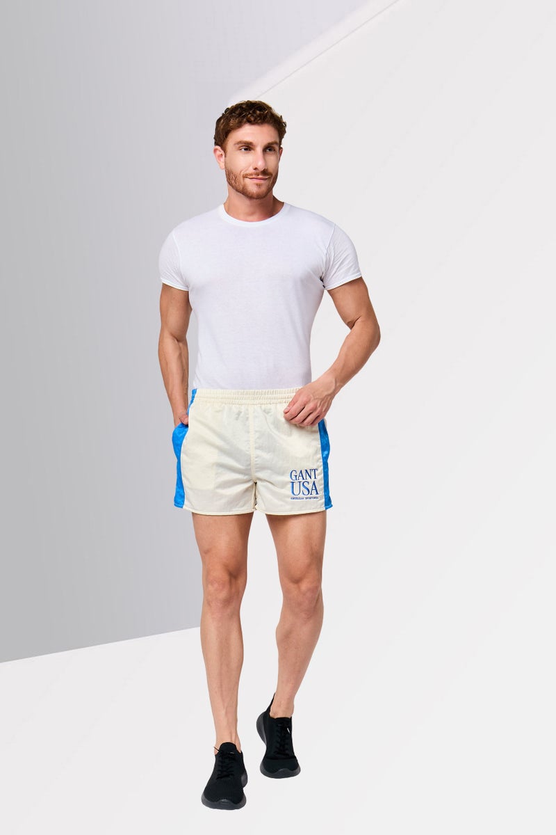 GANT Men Sportswear Fit Running Shorts, Off White - Image 2