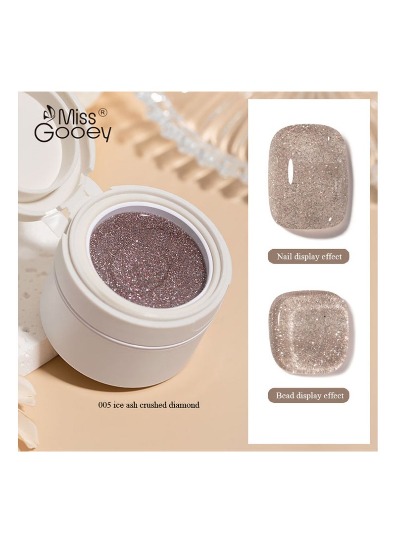 Miss Gooey Nail Polish Colors Cream Solid Gel Nail Polishs Super Shine Nude Quick Dry 60 Seconds Salon-Quality Bright Soak Off UV Lamp Required Home DIY Manicure 10g With Brush  - Image 1