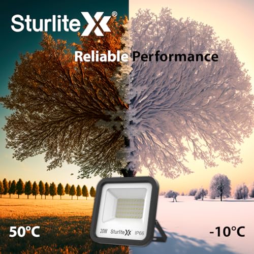 Sturlite Spektr 20 W LED Flood Light| Cool White 6500K Color Temperature LED Lamp| IP66 Waterproof Surge Protection Focus Light for Factory, Garage, Parking, Garden, Playground & Shop - (Pack of 1) - Image 5