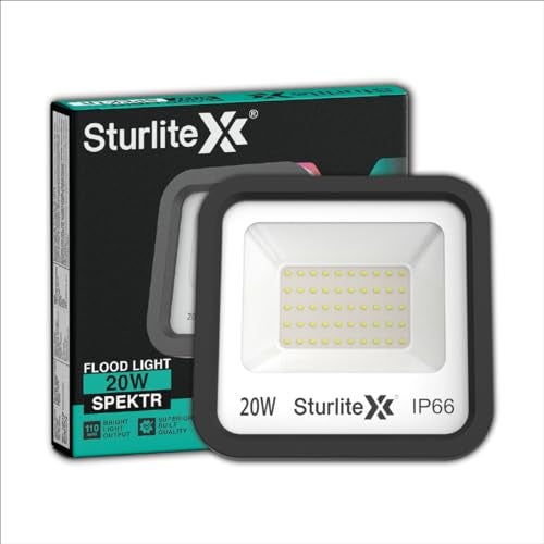 Sturlite Spektr 20 W LED Flood Light| Cool White 6500K Color Temperature LED Lamp| IP66 Waterproof Surge Protection Focus Light for Factory, Garage, Parking, Garden, Playground & Shop - (Pack of 1) - Image 1