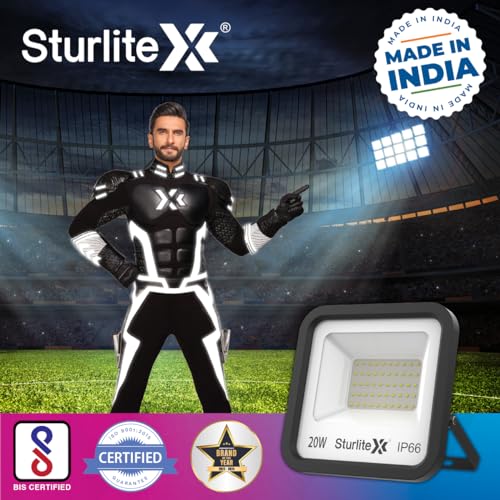 Sturlite Spektr 20 W LED Flood Light| Cool White 6500K Color Temperature LED Lamp| IP66 Waterproof Surge Protection Focus Light for Factory, Garage, Parking, Garden, Playground & Shop - (Pack of 1) - Image 2
