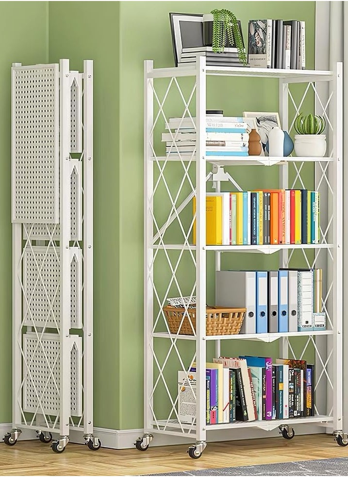 Alissa 5-Tier Foldable Metal Storage Rack – No Assembly Needed | Multipurpose Shelving Unit for Kitchen, Living Room, Bedroom & More  - Image 1