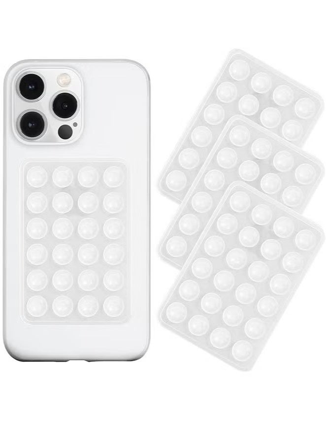 Suction Phone Case Mount, 4Pcs Silicone Phone Suction Grip Compatible with iPhone and Android Cases, Anti-Slip Hands-Free Mobile Accessory Holder, Sticky Phone Grip for Tiktok Videos and Selfies(Transparent) - Image 1