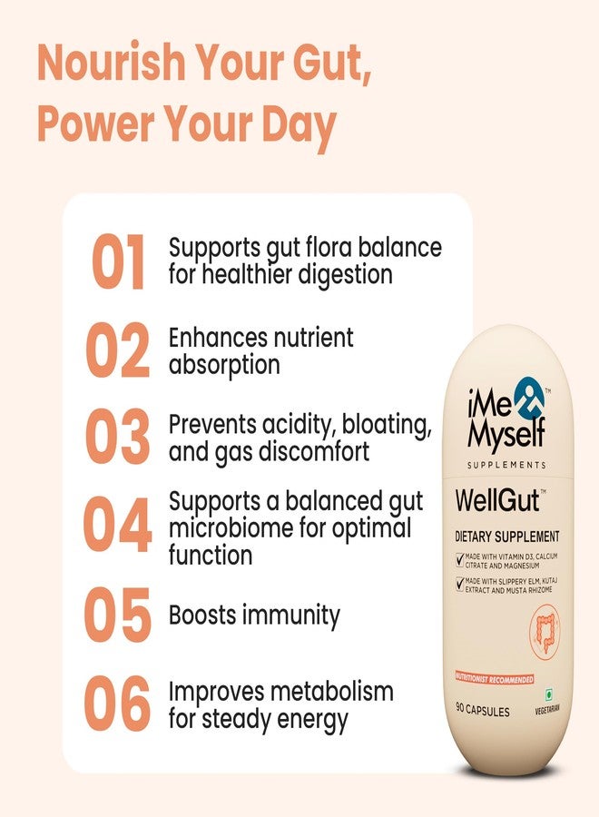 iMeMyself WellGut Complete Daily Digestive Formula | Traditional Herbs with Minerals & Probiotics 90 Vegan Capsules - Image 3