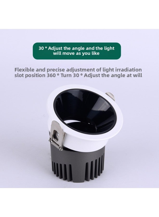 Loquat Small Hill Spotlight Embedded Led Ceiling Anti-glare Wall Washer Narrow Side Hole Lamp Living Room Downlight Opening 75-Light Source Power:Standard-Light Color:10 Watts/three-color Light/full Spectrum (white Cup) Opening 7.5cm - Image 5